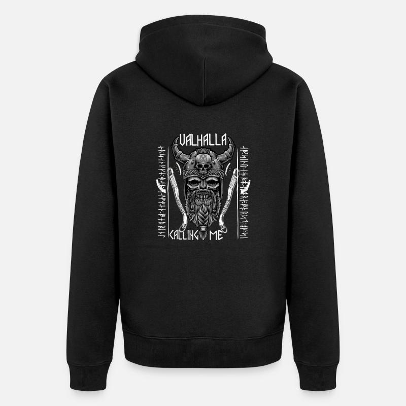 Vikings Valhalla m’appelle - Veste à capuche bio Premium Unisexe - noir