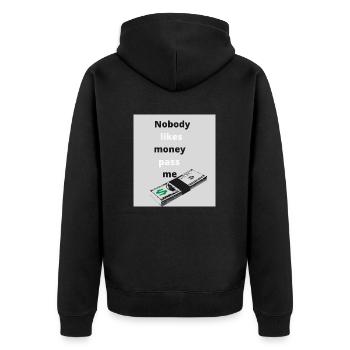 GOD 7 - Unisex Premium Organic Zip Hoodie - black - Back - Nico (187cm)