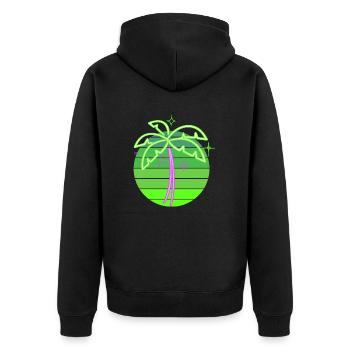 Neonpalme - Unisex Premium Bio Zip Hoodie - Schwarz - Hinten - Nico (187cm)
