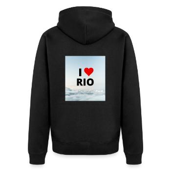 I LOVE RIO - Veste à capuche bio Premium Unisexe - noir - Dos - Nico (187cm)