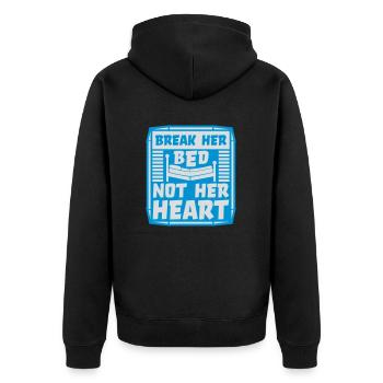 break her bed quote - Unisex Premium Organic Zip Hoodie - black - Back - Nico (187cm)