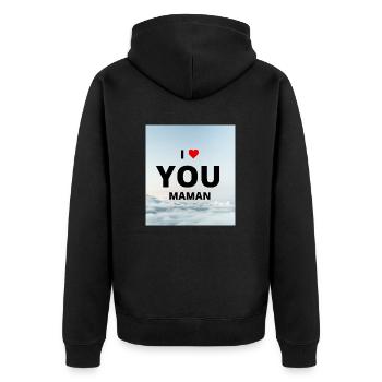 i love you maman - Veste à capuche bio Premium Unisexe - noir - Dos - Nico (187cm)