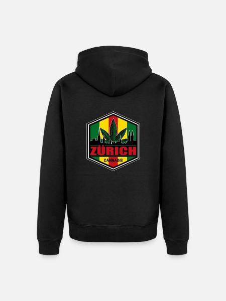 Zürich - Unisex Premium Bio Zip Hoodie - Schwarz