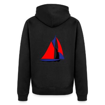 French sailboat - Unisex Premium Organic Zip Hoodie - black - Back - Nico (187cm)