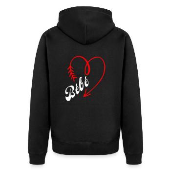 bébé cœur - Veste à capuche bio Premium Unisexe - noir - Dos - Nico (187cm)