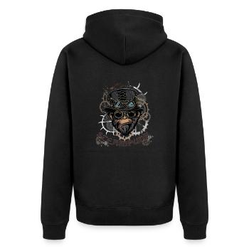 Steampunk Art Gorille - Veste à capuche bio Premium Unisexe - noir - Dos - Nico (187cm)