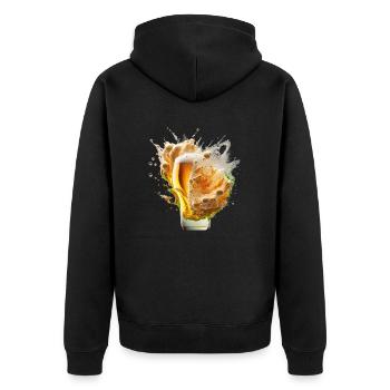 Beer explosion in the glass - Unisex Premium Organic Zip Hoodie - black - Back - Nico (187cm)