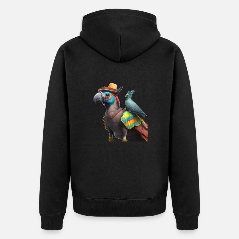 Perroquet avec cadeau de copain - Veste à capuche bio Premium Unisexe - noir