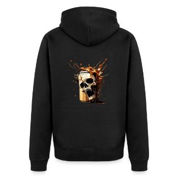 Explosion de bière Skull - Veste à capuche bio Premium Unisexe - noir - Dos - Nico (187cm)