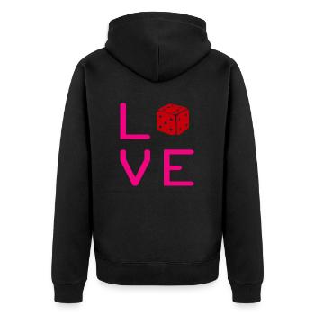 boardgame chess backgammon game night - Unisex Premium Bio Zip Hoodie - Schwarz - Hinten - Nico (187cm)
