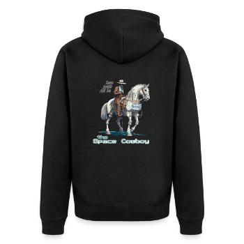 Space Cowboy - Unisex Premium Organic Zip Hoodie - black - Back - Nico (187cm)