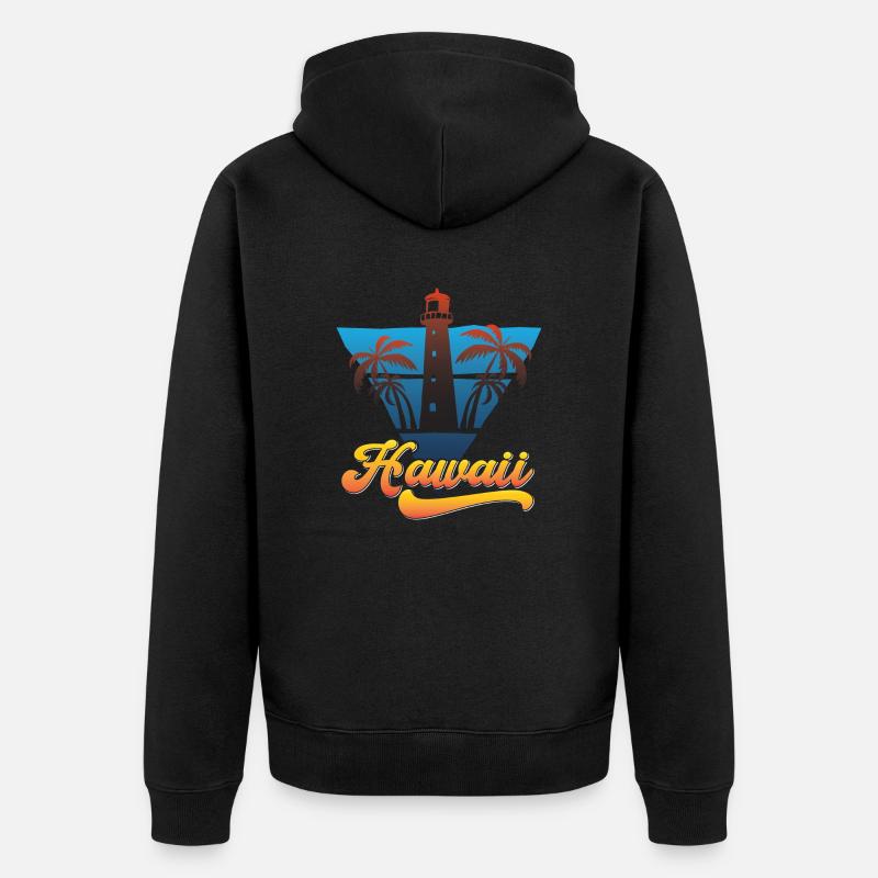 Conception du phare d’Hawaii Beach - Veste à capuche bio Premium Unisexe - noir