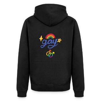 Gay arc en ciel - Veste à capuche bio Premium Unisexe - noir - Dos - Nico (187cm)