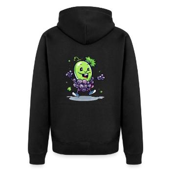 Jaki grape bunch - Unisex Premium Organic Zip Hoodie - black - Back - Nico (187cm)