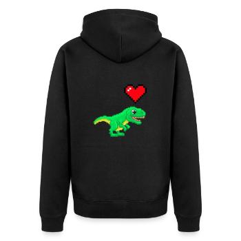Dinosaure Pixel Love - Veste à capuche bio Premium Unisexe - noir - Dos - Nico (187cm)