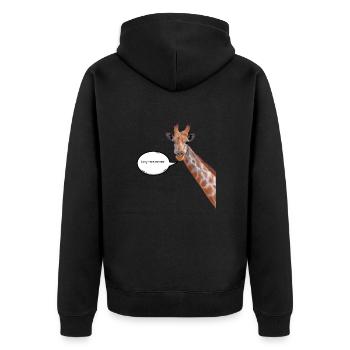« Longtemps sans voir! » Conception de T-shirt Girafe - Veste à capuche bio Premium Unisexe - noir - Dos - Nico (187cm)