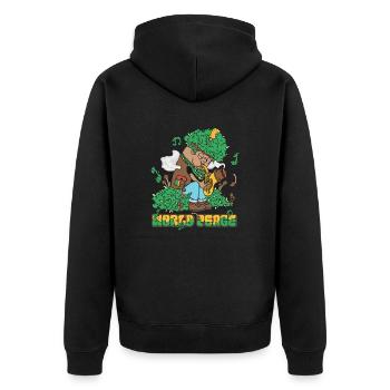 420 Saxophone de la paix mondiale - Veste à capuche bio Premium Unisexe - noir - Dos - Nico (187cm)