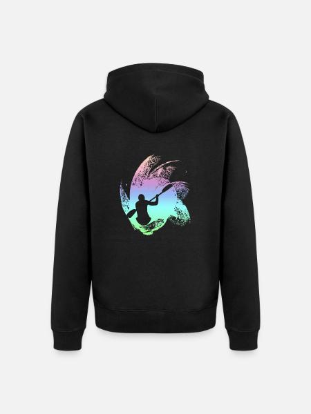 Kajak paddeln - Unisex Premium Bio Zip Hoodie - Schwarz