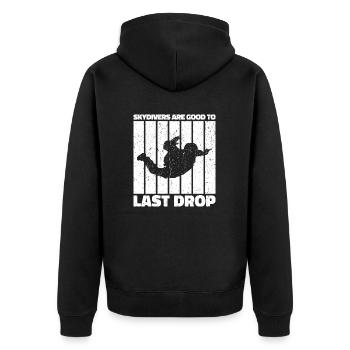 Citation drôle de parachutiste : cadeau parfait ! - Veste à capuche bio Premium Unisexe - noir - Dos - Nico (187cm)