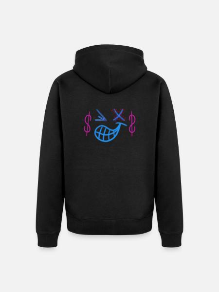 X-Smile - Unisex Premium Bio Zip Hoodie - Schwarz
