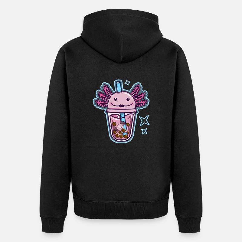 Axolotl Bubble tea - Veste à capuche bio Premium Unisexe - noir