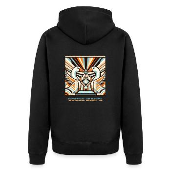 goose bumps - Unisex Premium Organic Zip Hoodie - black - Back - Nico (187cm)