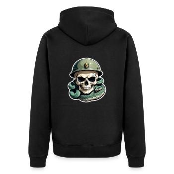 serpent squelette et tatouage - Veste à capuche bio Premium Unisexe - noir - Dos - Nico (187cm)