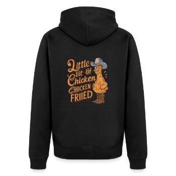 A Little Bit of Chicken Fried - Unisex Premium Organic Zip Hoodie - black - Back - Nico (187cm)