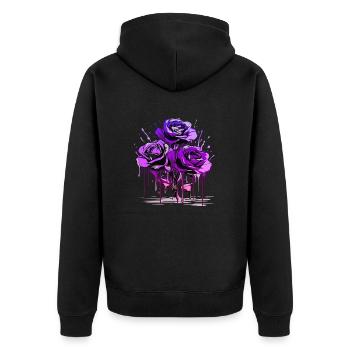 Blumen Frauen Mädchenpower Design Kunst Weiblich Rose - Unisex Premium Bio Zip Hoodie - Schwarz - Hinten - Nico (187cm)