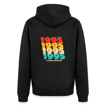 1995: Limited Edition - 29th Anniversary - Unisex Premium Organic Zip Hoodie - black - Back - Nico (187cm)
