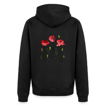 Fleur - Veste à capuche bio Premium Unisexe - noir - Dos - Nico (187cm)