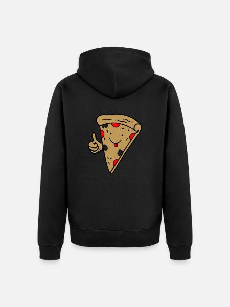 Pizza Comic 02 - Unisex Premium Organic Zip Hoodie - black