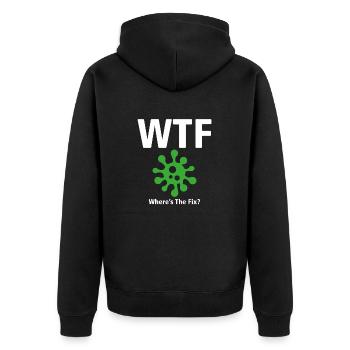 WTF T-shirt - Where's The Fix? (Programmers) - Unisex Premium Organic Zip Hoodie - black - Back - Nico (187cm)