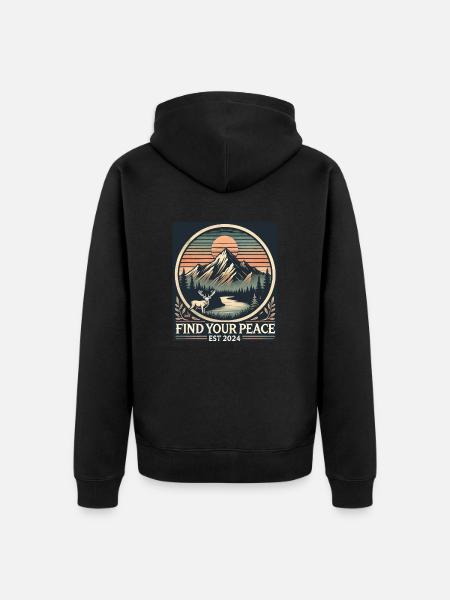 Alps Tranquility - Unisex Premium Organic Zip Hoodie - black