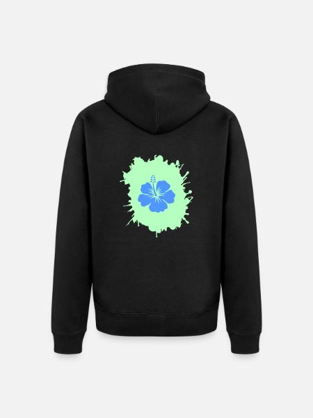 Hibiscus blobs - Unisex Premium Organic Zip Hoodie - black