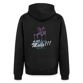 ab nach Malle Majorca Mallorca Insel UrlaubBallear - Unisex Premium Bio Zip Hoodie - Schwarz - Hinten - Nico (187cm)