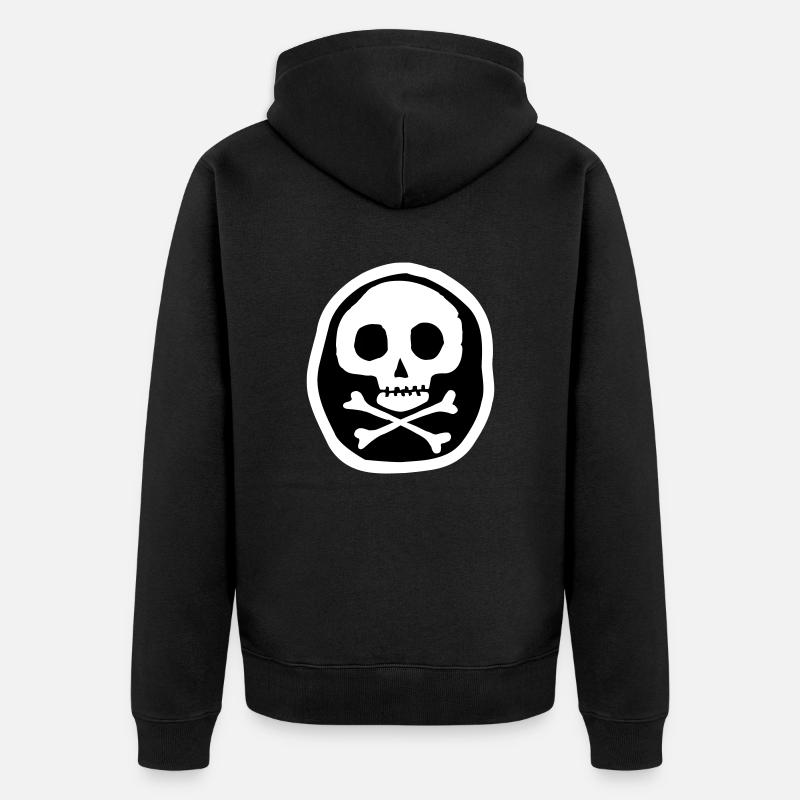 Crâne et os - Veste à capuche bio Premium Unisexe - noir