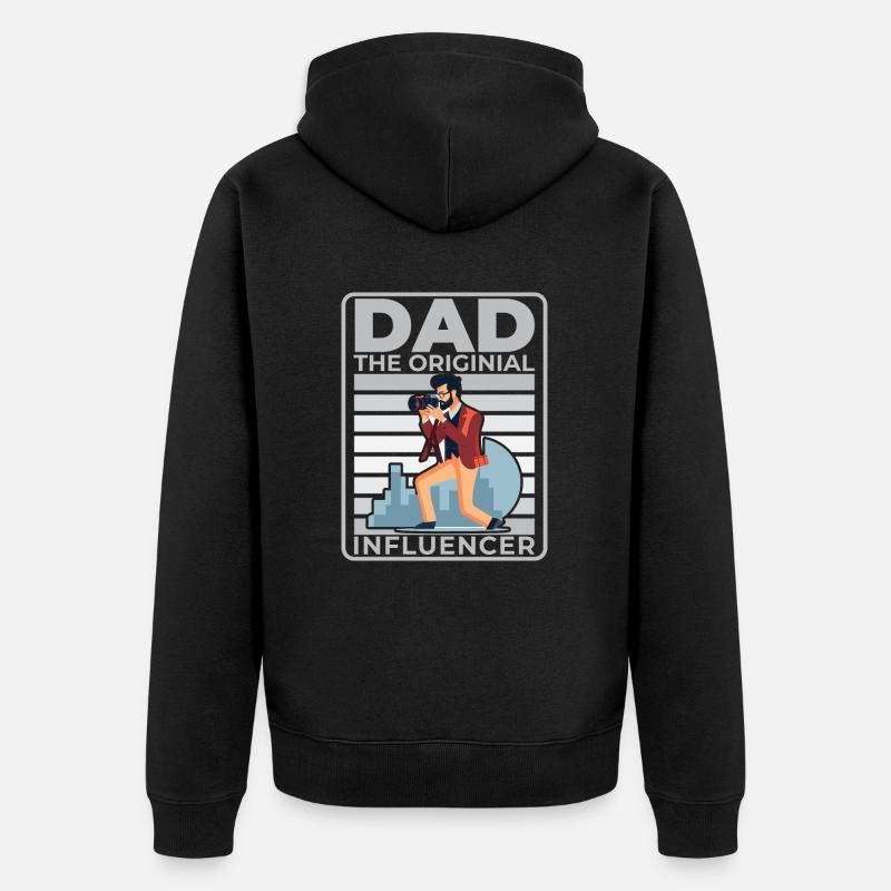 Papa : L’influenceur d’origine - Veste à capuche bio Premium Unisexe - noir