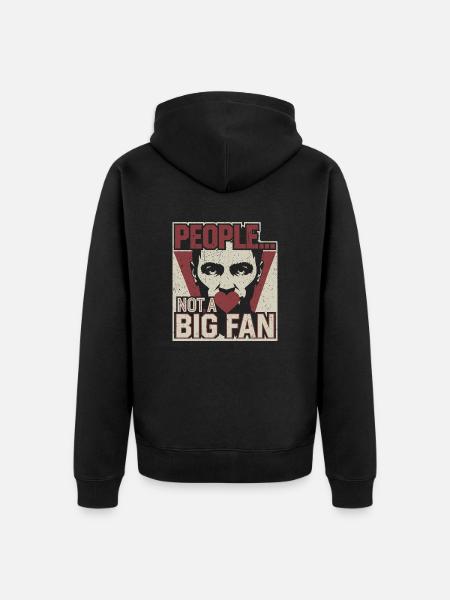 Not a fan of humans - Unisex Premium Organic Zip Hoodie - black