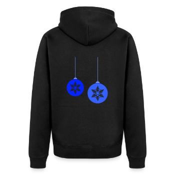 Weihnachtskugeln Stern frost - Unisex Premium Bio Zip Hoodie - Schwarz - Hinten - Nico (187cm)