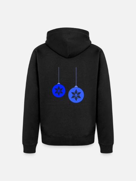 Weihnachtskugeln Stern frost - Unisex Premium Bio Zip Hoodie - Schwarz