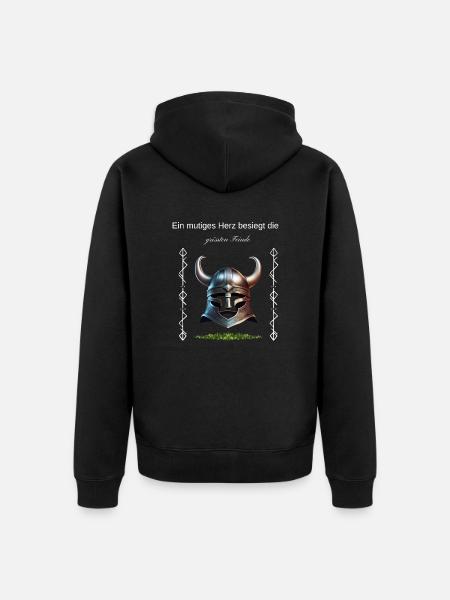 Wikinger Spruchshirt - Unisex Premium Bio Zip Hoodie - Schwarz