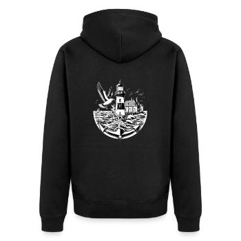 Coastal landscape Moin Moin - Unisex Premium Organic Zip Hoodie - black - Back - Nico (187cm)