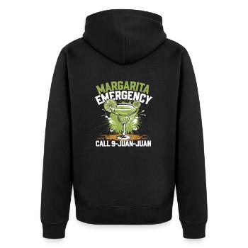 Humorvolle Margarita-Liebe - Unisex Premium Bio Zip Hoodie - Schwarz - Hinten - Nico (187cm)