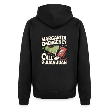 Witz für Margarita-Freunde - Unisex Premium Bio Zip Hoodie - Schwarz - Hinten - Nico (187cm)
