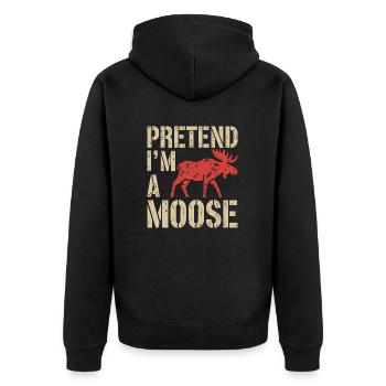 Moose love with wit - Unisex Premium Organic Zip Hoodie - black - Back - Nico (187cm)
