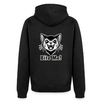 Chat vampire gothique - « Mordez-moi ! » Concevoir - Veste à capuche bio Premium Unisexe - noir - Dos - Nico (187cm)
