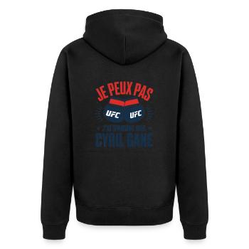 je peux pas j ai sparring avec Cyril Gang - Veste à capuche bio Premium Unisexe - noir - Dos - Nico (187cm)