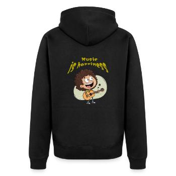 Dessin animé drôle - Veste à capuche bio Premium Unisexe - noir - Dos - Nico (187cm)