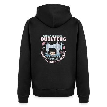 Prévisions du week-end Courtepointe Quilter Couture - Veste à capuche bio Premium Unisexe - noir - Dos - Nico (187cm)